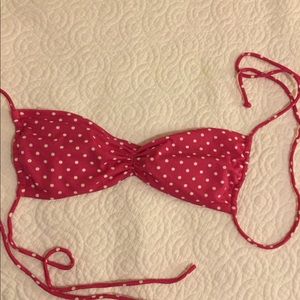 Red and white polka dot print VS bikini top